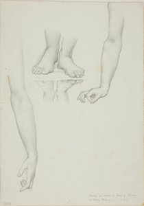 Estudio para Espejo de Venus: Brazos y pies de Venus de Sir Edward Burne Jones