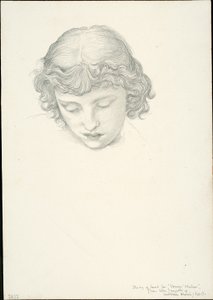 Estudio para Mirror of Venus: Head de Sir Edward Burne Jones