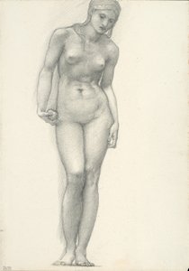 Venus con manzana dorada en la mano derecha, para el tríptico de Troya (cuaderno de bocetos #2639)