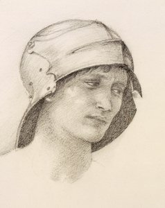 Mujer con sombrero (detalle) de Sir Edward Burne Jones