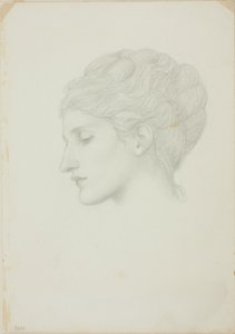 Cabeza de mujer de perfil a la izquierda de Sir Edward Burne Jones