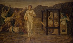 Cupido y Psique - Murales de Palace Green - Psique puesta por Venus la Tarea, 1881 de Sir Edward Coley Burne Jones