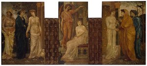 Cupido y Psique - Murales de Palace Green - Las hermanas de Psique la visitan en la casa de Cupido, 1881 de Sir Edward Coley Burne Jones