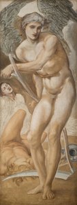 Tríptico de Troya - Estudio de Oblivion conquistando la Fama, 1875. de Sir Edward Coley Burne Jones