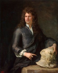 Retrato del tallador de madera Grinling Gibbons, 1648-1721, antes de 1690 de Sir Gotfrey Kneller
