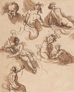 Hoja de Estudios de la Figura Clásica de Sir James Thornhill