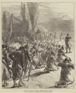 La guerra en Serbia, oración vespertina después de una batalla