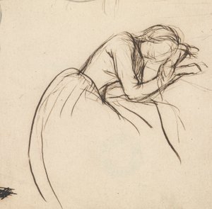 Una mujer inclinada por el dolor de Sir John Everett Millais