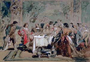 Banquete en la casa de Lucentio, 1859 de Sir John Gilbert