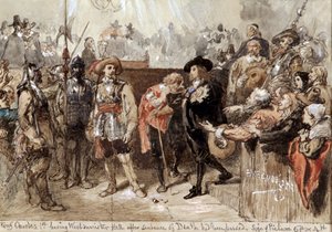 Carlos I saliendo del Westminster Hall después de su juicio de Sir John Gilbert