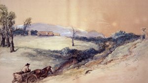 Paisaje con caballo y carro, 1883 de Sir John Gilbert