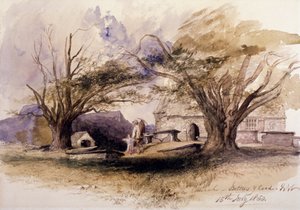 La Iglesia, Bettws-y-Coed, 1850, Bettws-y-Coed, Gywnedd, Gales de Sir John Gilbert
