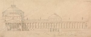 Boceto de media fachada para un palacio real, Hyde Park, Londres