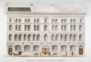 Vista de locales comerciales, Billiter Street, Ciudad de Londres, 1875