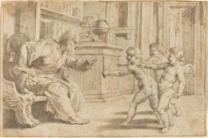 Putti probando la percepción de profundidad de un hombre