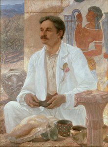Sir Arthur Evans entre las ruinas del Palacio de Knossos