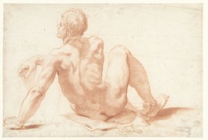 Estudio de un desnudo masculino sentado