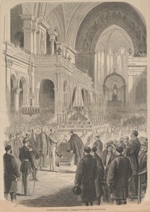 El funeral de Gioacchino Rossini. La consagración en la Iglesia de la Santísima Trinidad, 1868 de Smeeton and Cie . Cosson
