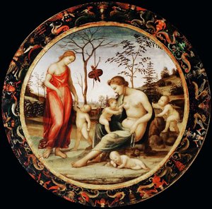 Alegoría del Amor Venus terrestre con Eros y Venus celeste con Anteros y dos cupidos de Sodoma