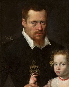 Retrato de un hombre con su hija de Sofonisba Anguissola