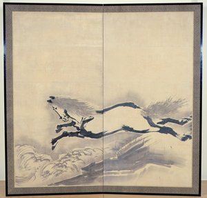 Salto de caballo, japonés, período Edo, c. siglo XVIII
