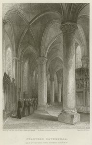 Catedral de Chartres, parte trasera del coro desde el pasillo norte de Solomon Alexander Hart
