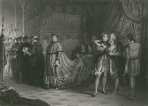 La Disputa de Wolsey y Buckingham, Rey Enrique VIII de Solomon Alexander Hart