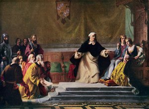 La expulsión de los judíos de España, 1492, ilustración para "Historia de las Naciones de Hutchinson", c.1915 de Solomon Alexander Hart