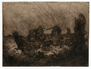 Carreta y ruinas de Solon H. Borglum