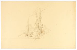 Árbol muerto y pastoreo de potros de Solon H. Borglum