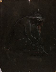 Desnudo sentado de Solon H. Borglum
