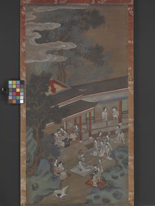 A Revel In The Han Palace, fecha desconocida (tinta, color y oro sobre papel) de Songnian Liu