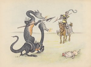 Ilustración para Little Twin Dragons de S Rosamond Praeger (litografía en color) de Sophia Rosamond Praeger