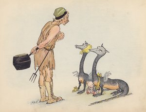 Ilustración para Little Twin Dragons de S Rosamond Praeger (litografía en color) de Sophia Rosamond Praeger