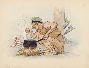 Ilustración para Little Twin Dragons de S Rosamond Praeger (litografía en color)