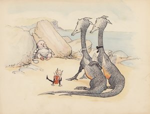 Ilustración para Little Twin Dragons de S Rosamond Praeger (litografía en color) de Sophia Rosamond Praeger