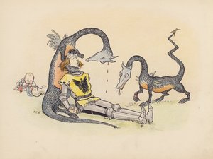 Ilustración para Little Twin Dragons de S Rosamond Praeger (litografía en color) de Sophia Rosamond Praeger