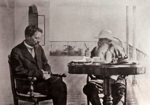 Leo Tolstoy y Anton Chekhov, autores rusos, 1902 de Sophia Andreevna Tolstaya