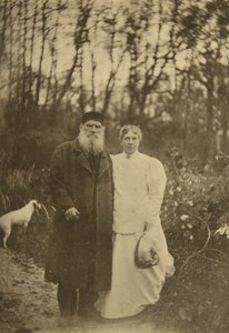 El autor ruso Leo Tolstoy y su esposa Sophia Tolstaya, Rusia, 1895