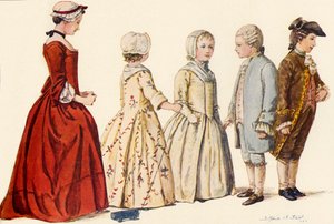 Atuendo infantil durante los reinados de la Reina Ana, Jorge I, II y III de Sophie B. Steel