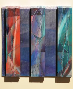 Los Reyes Magos, 2007 (panel, pigmento, dorado de plata, textil, polvo de mármol, textura, resina)