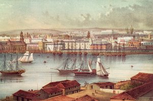 Vista de La Habana, Cuba, mediados del siglo XIX de American School