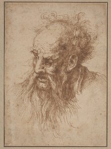 Un anciano con barba larga de Spanish 17th Century