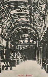 Biblioteca de El Escorial, España (fotografía en blanco y negro) de Spanish Photographer