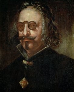 131-0795082 Retrato de Francisco de Quevedo y Villegas (1580-1645) (óleo sobre lienzo) de Spanish School