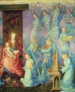 Un concierto de ángeles (óleo sobre tabla) (detalle)