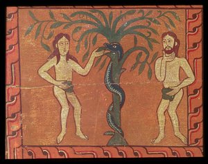 Adán y Eva, del retablo de Sagar (temple sobre tabla)