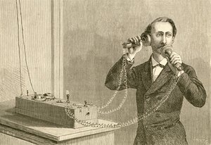 Un teléfono antiguo. Del Museo Popular publicado en Madrid de Spanish School