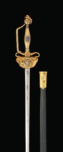 Una importante espada con empuñadura de oro con diamantes, c.1814-15 de Spanish School