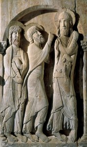 Cristo y los peregrinos de Emaús, realizado por el maestro de San Domingo de Silos